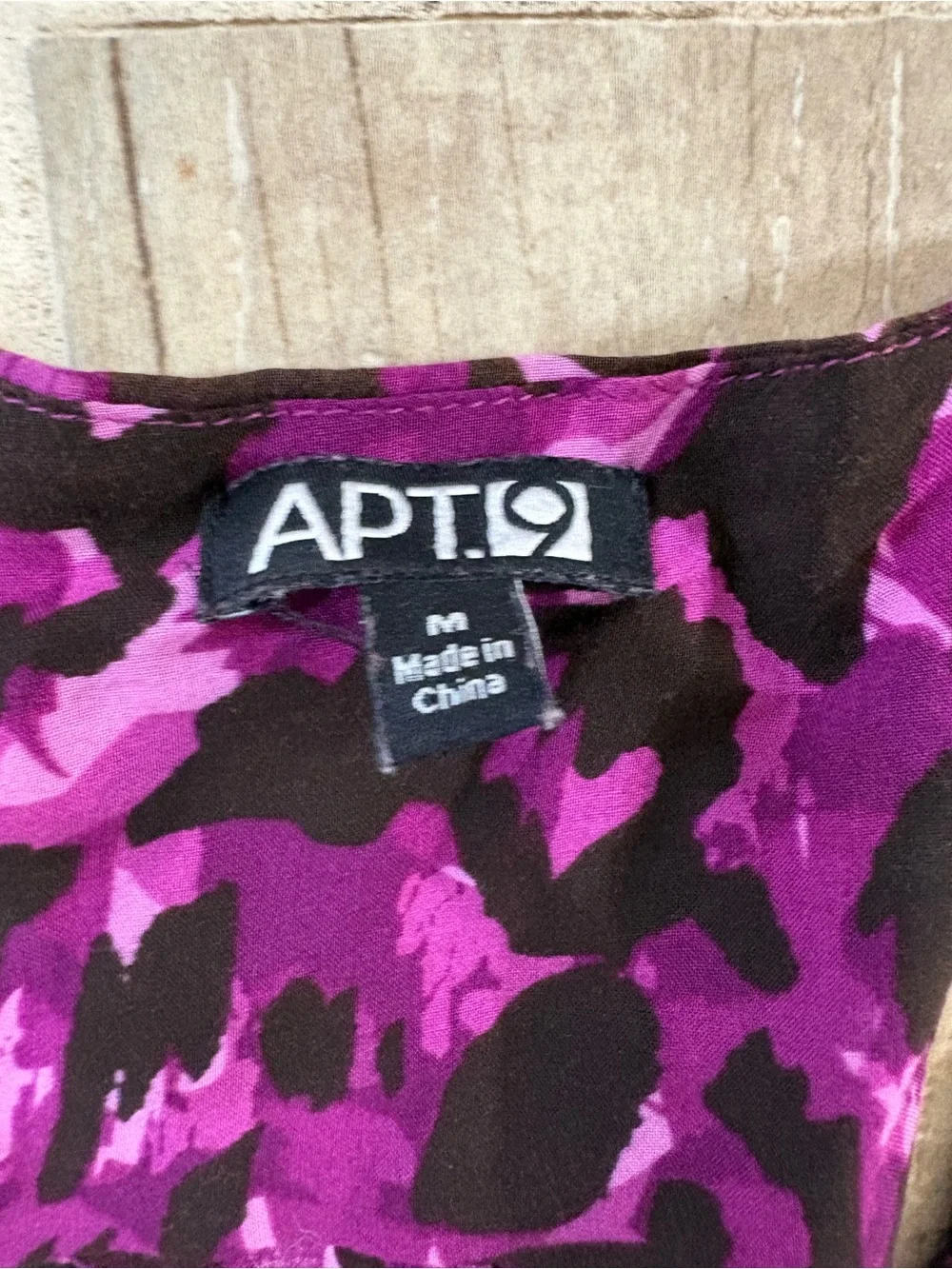 Apt. 9 Purple and Black Print Halter Dress with Beaded Straps